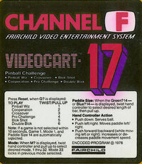Videocart-17: Pinball Challenge