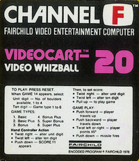 Videocart-20: Video Whizball